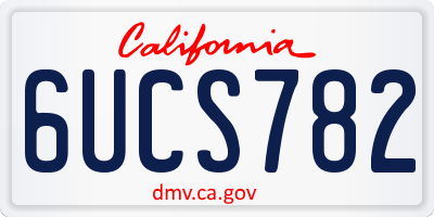 CA license plate 6UCS782