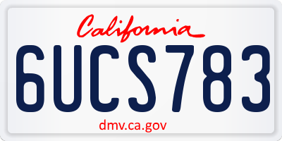 CA license plate 6UCS783