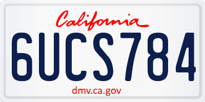 CA license plate 6UCS784