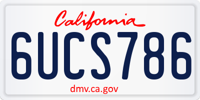 CA license plate 6UCS786