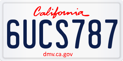 CA license plate 6UCS787