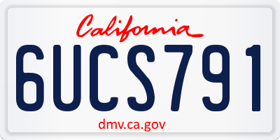 CA license plate 6UCS791
