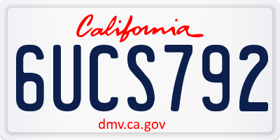 CA license plate 6UCS792