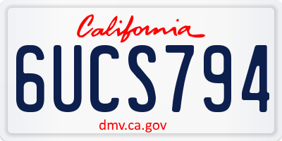 CA license plate 6UCS794