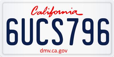 CA license plate 6UCS796