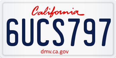 CA license plate 6UCS797