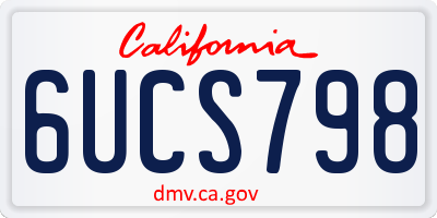 CA license plate 6UCS798