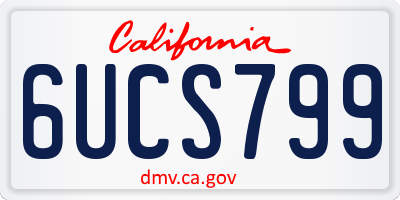 CA license plate 6UCS799
