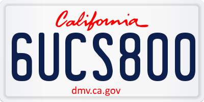 CA license plate 6UCS800