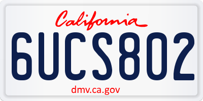 CA license plate 6UCS802