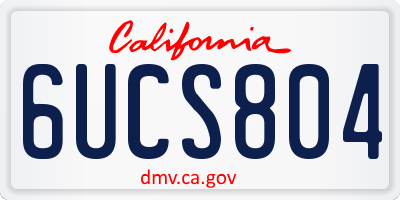 CA license plate 6UCS804