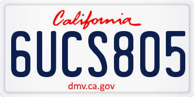 CA license plate 6UCS805