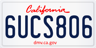 CA license plate 6UCS806