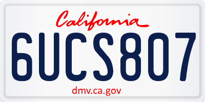 CA license plate 6UCS807