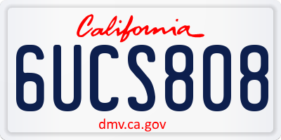 CA license plate 6UCS808