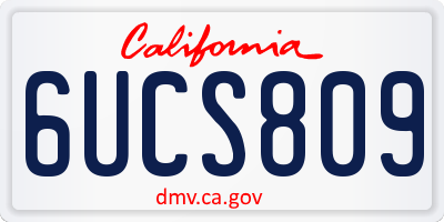 CA license plate 6UCS809