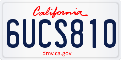 CA license plate 6UCS810