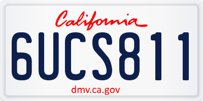CA license plate 6UCS811