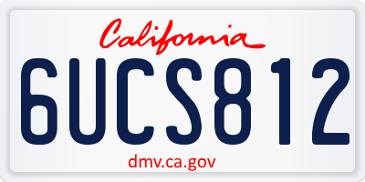 CA license plate 6UCS812