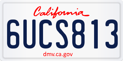 CA license plate 6UCS813