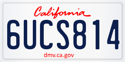 CA license plate 6UCS814