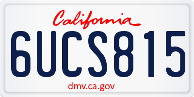 CA license plate 6UCS815