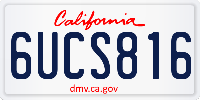 CA license plate 6UCS816