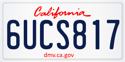 CA license plate 6UCS817
