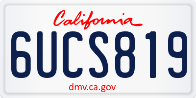 CA license plate 6UCS819