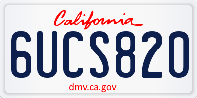 CA license plate 6UCS820