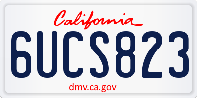 CA license plate 6UCS823