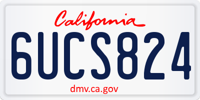 CA license plate 6UCS824