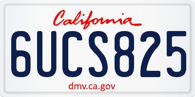 CA license plate 6UCS825