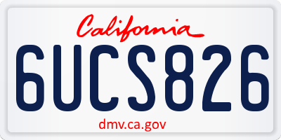 CA license plate 6UCS826