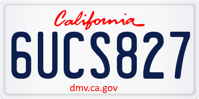 CA license plate 6UCS827
