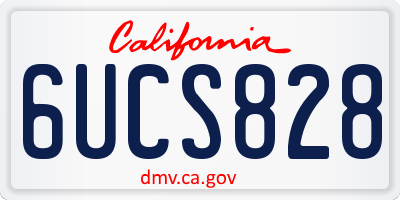 CA license plate 6UCS828
