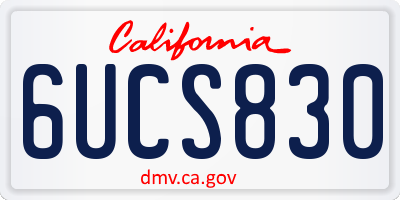 CA license plate 6UCS830
