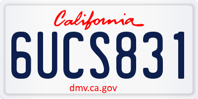 CA license plate 6UCS831