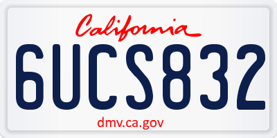 CA license plate 6UCS832