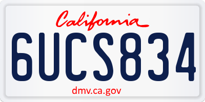 CA license plate 6UCS834