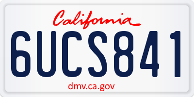 CA license plate 6UCS841