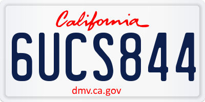 CA license plate 6UCS844