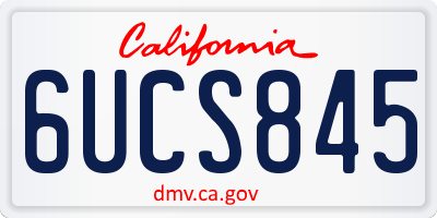 CA license plate 6UCS845