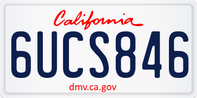 CA license plate 6UCS846