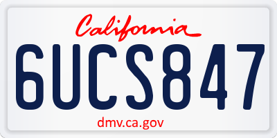 CA license plate 6UCS847