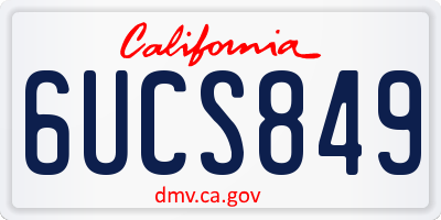 CA license plate 6UCS849