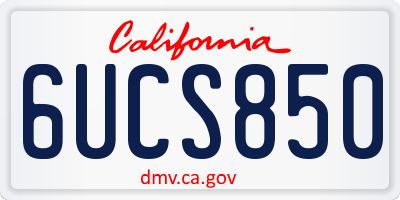 CA license plate 6UCS850