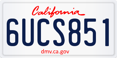 CA license plate 6UCS851