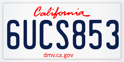 CA license plate 6UCS853