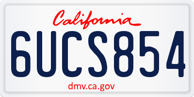 CA license plate 6UCS854